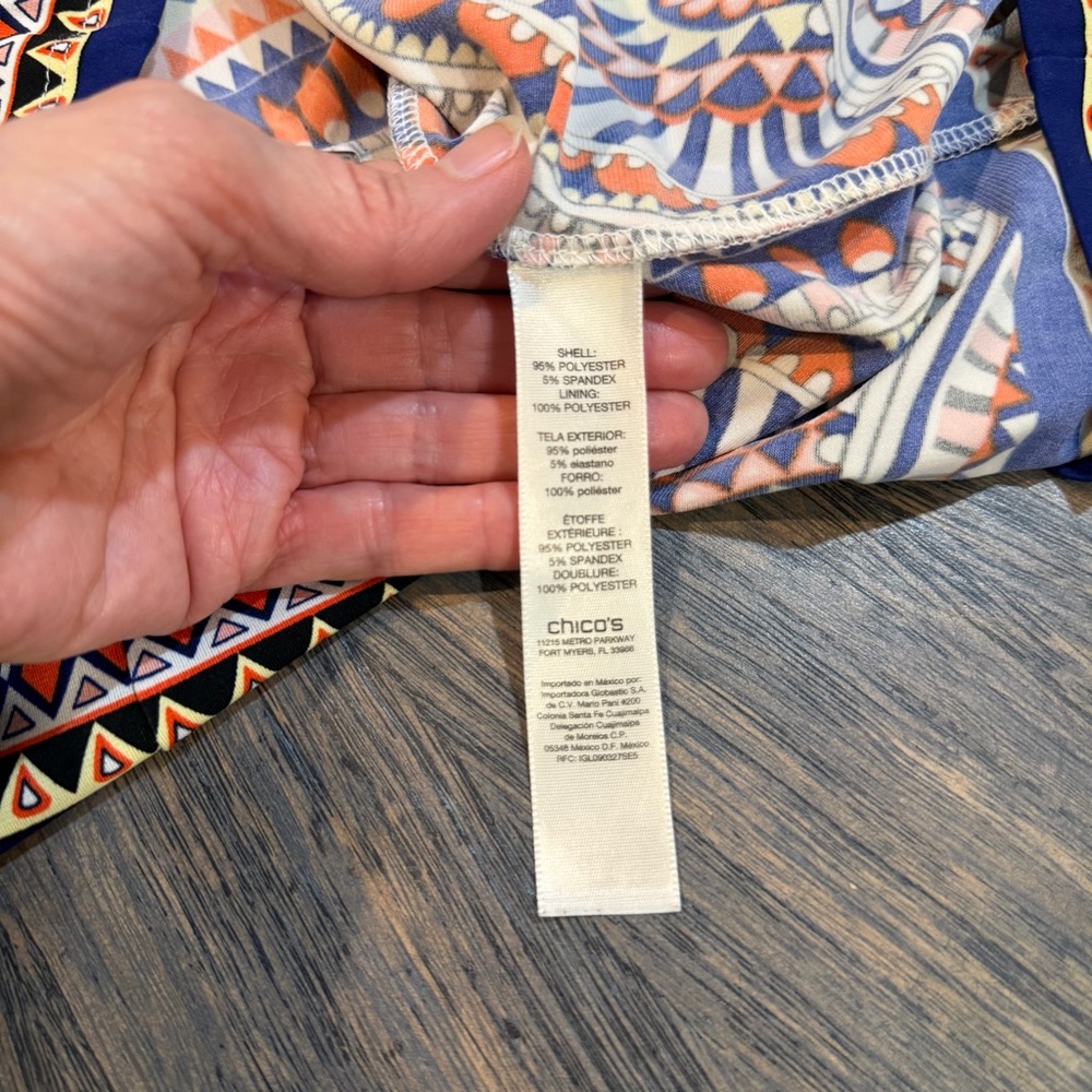 Chico’s Geo Mosaic Knit Dress – Size 3 (XL/16-18) - Picture 7 of 10